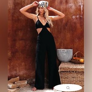 VICI Black Ribbed Jumpsuit
